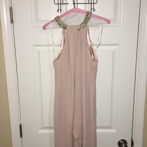 calvin klein pink dress with pearls